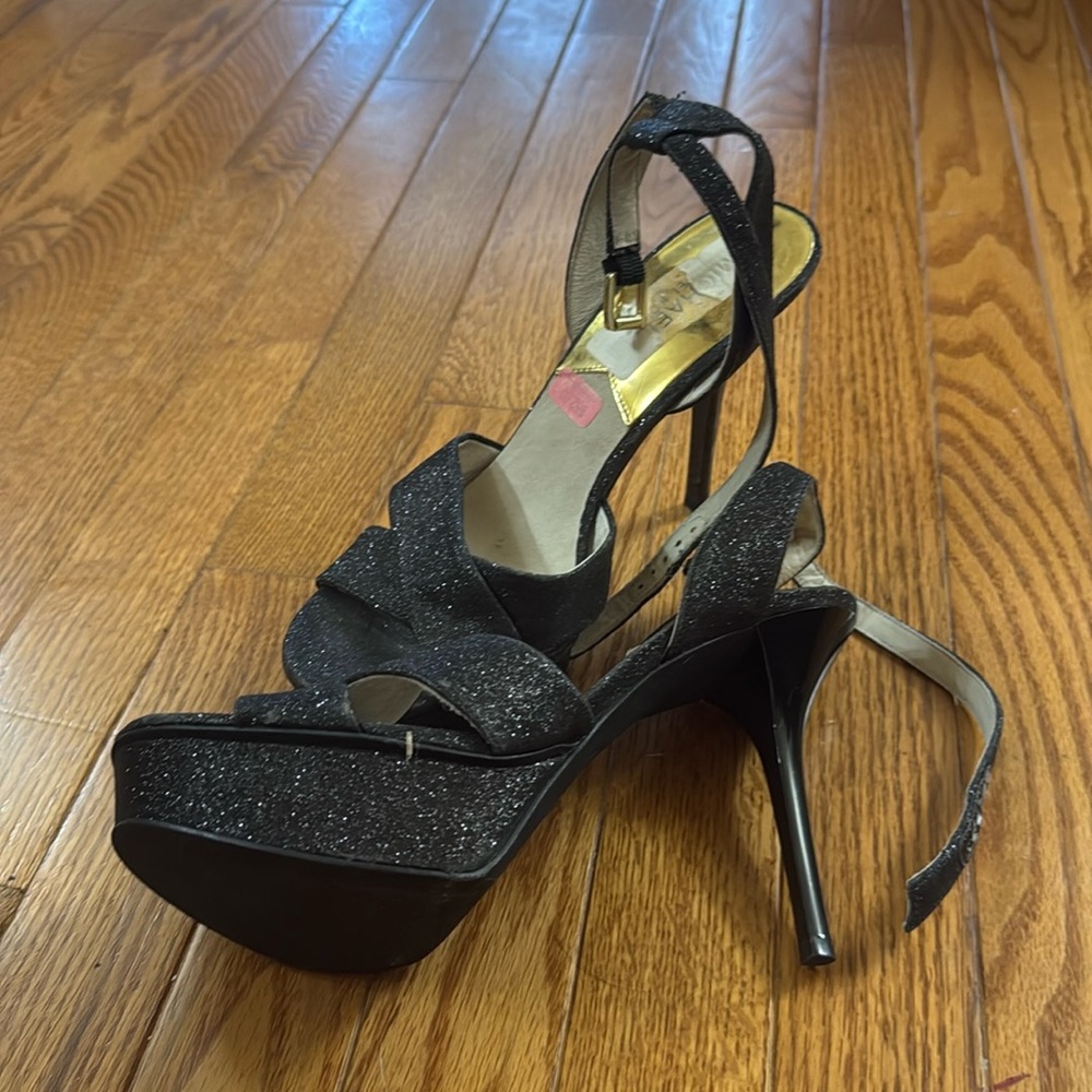 Michael kors black glitter sparkle high heels 👠 9
